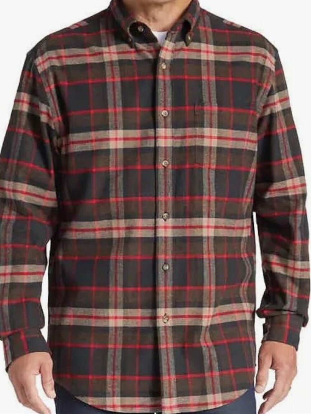 Pendleton Mason Flannel Cotton Long Sleeve Classic Shirt Mens Red Plaid Size L